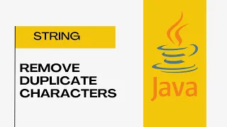 Remove Duplicate Character in a String Java Tamil