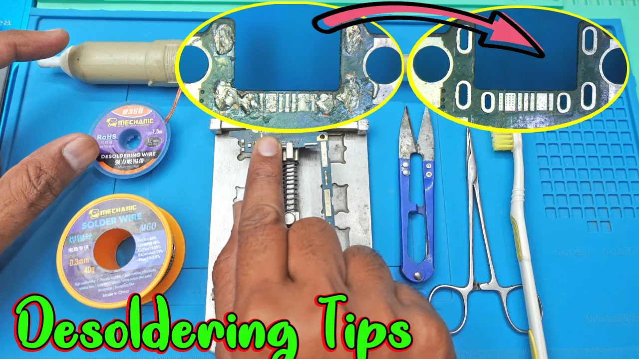 Desoldering tips | how to remove solder from pcb points | how to use desodering wire and pump