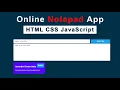Create Notepad App Using JavaScript