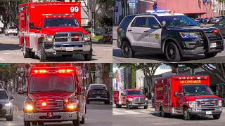 Emergency Vehicles Transporting to Cedars-Sinai Medical Center Compilation 4