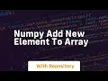 numpy add new element to array