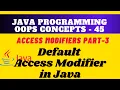 Default Access Modifier in Java Access Modifiers in Java concepts and practice ex
