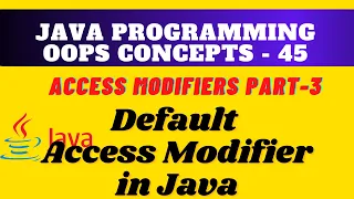 Default Access Modifier in Java Access Modifiers in Java concepts and practice ex