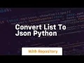 Convert list to json python
