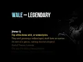 Wale - Legendary (Lyrics Video)