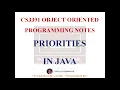 PRIORITIES IN JAVA THREADS NOTES CS3391 OBJECT ORIENTED PROGRAMMING NOTES 2021 REGULATION CSE