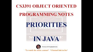 PRIORITIES IN JAVA THREADS NOTES CS3391 OBJECT ORIENTED PROGRAMMING NOTES 2021 REGULATION CSE