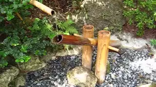 Japanese Bamboo Water Fountain - Morikami Museum Japanese Gardens Delray Beach FL