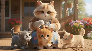 Mama Cat Trims Fur on the Farm and Makes Tiger Hat For Kittens At Home🐾🎩🐯