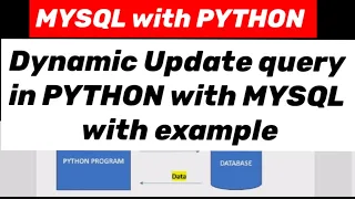 MYSQL with PYTHON Dynamic update query how to take input from user to update MYSQL table