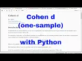 Python - Cohen d one-sample