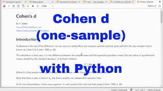 Python - Cohen d one-sample