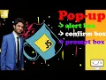 Pop-up in JavaScript Alert Box Confirm Box Prompt Box in JavaScript by TechWithYasir