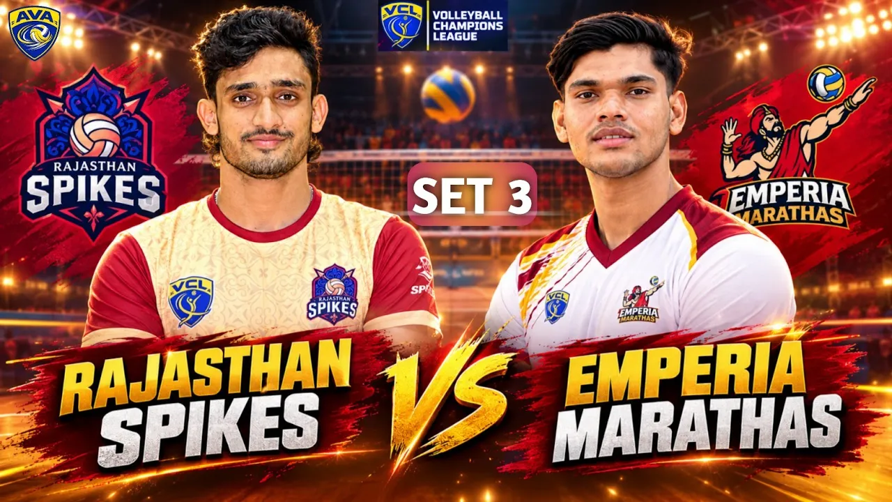Highlights SET 3 | Rajasthan Spikers VS Emperia Marathas | VCL | Volleyball champion League |