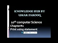 10th class chapter Print using statement in BASIC ch output statement in BASIC