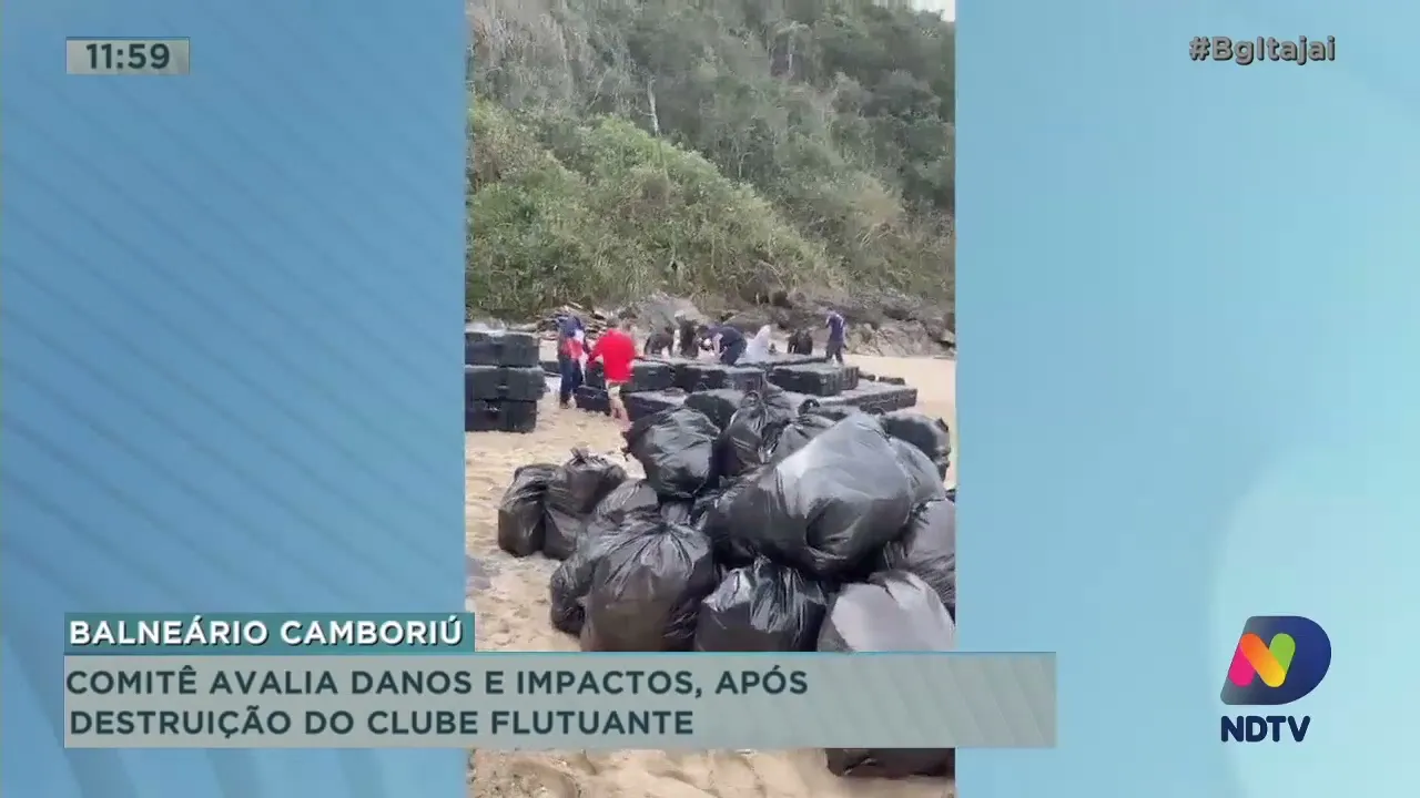 Comitê avalia danos e impactos após destruição de clube flutuante no litoral de SC