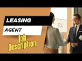 Job description of Leasing Agent - Role Responsibilities Skills