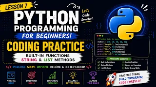 Python Programming for Beginners Lesson 7 Built-in Functions Methods Coding Practice