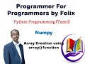 Python Numpy Array creation using array Tamil