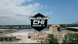 DEMOLOTION OF CENTRAL STEEL WIRE CO 4K DRONE VIEW GAGE PARK CHICAGO IL NEW AMAZON WAREHOUSE