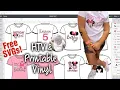 DIY How to Design and Make Your Own Birt ay Disney Minnie Mouse T-shirts HTV Vinyl Free SVGs
