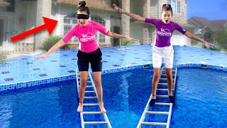 أول شخص يطيح يخسر التحدي غمضت عيوني 