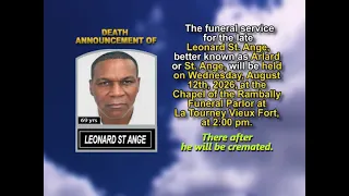 Leonard St Ange Short Obituary