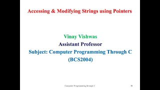 Accessing and Modifying Strings Using Pointers
