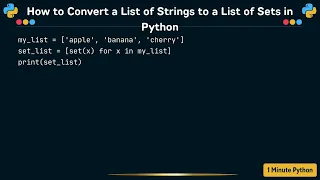 How to Convert a List of Strings to a List of Sets in Python