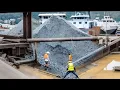 Download Lagu Barge unloading 2720 tons of cobblestone - Barge work vlog - flow, relaxing sounds
