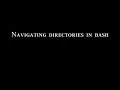 Navigating directories in bash