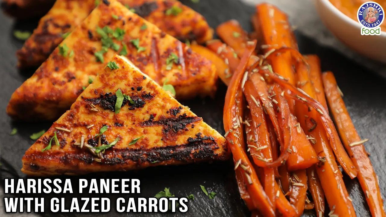 Harissa Paneer with Glazed Carrots   Harissa Sauce Recipe   Honey Glazed Carrots   Chef Bhumika