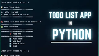Build a TODO List App in Python