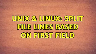 Unix Linux split file lines based on first field 5 Solutions