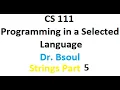 CS 111 Python Dr Bsoul Strings Methods Python