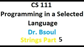 CS 111 Python Dr Bsoul Strings Methods Python