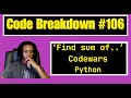 Code Breakdown - Find sum of top-left to bottom-right diagonals