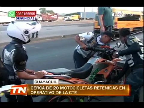 Cerca de 20 motocicletas retenidas en operativo de la CTE
