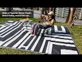 Outdoor Rug with Lights Outdoor Plastic Straw Rug Reversible Mats for RV Deck Camping Patio