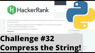 Hackerrank Python Challenge Compress the String