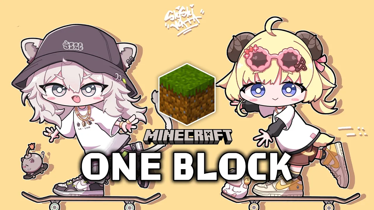 【Minecraft】１ブロック上の友情 #ししわた1ブロック【獅白ぼたん/ホロライブ】