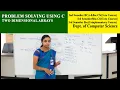 Two Dimensional Arrays Prob Solving Using C Christ OpenCourseWare