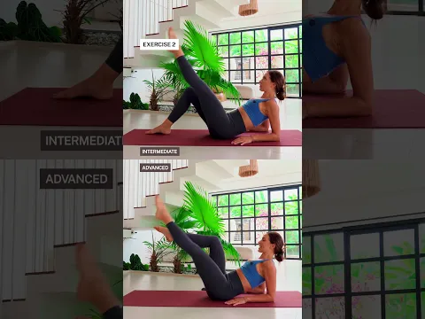 5 Core Exercises to Burn Belly Fat 🔥 Choose Your Level #pilates #core #workout @LillySabri