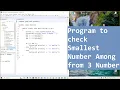 Program to Check Smallest Number Among from three Numbers