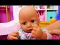 Baby Annabell doll is crying. The baby doll is ill. Taking care of the baby born doll. Dolls videos.