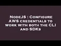 NodeJS Configure AWS credentials to work with both the CLI and SDKs