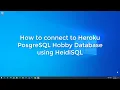 Connecting to Heroku PostgreSQL Hobby Database using HeidiSQL