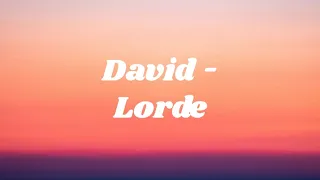David Lorde Lyrics 