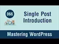 Mastering WordPress in Arabic - Single Post Part 1
