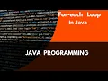 For each loop in java for each Array iteration